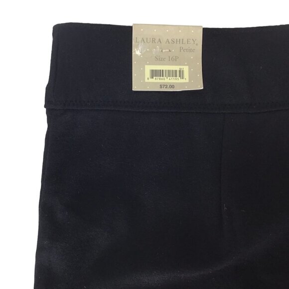 Laura Ashley NWT Black Dress Pants Size 16P Petite Stretch Trousers Tapered Leg - Picture 1 of 7